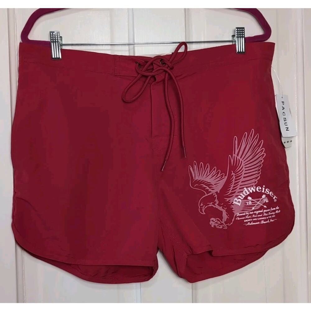 Pacsun Budweiser Swim Trunks Men's L Nylon Beach Resort Leisure (1000)NWT